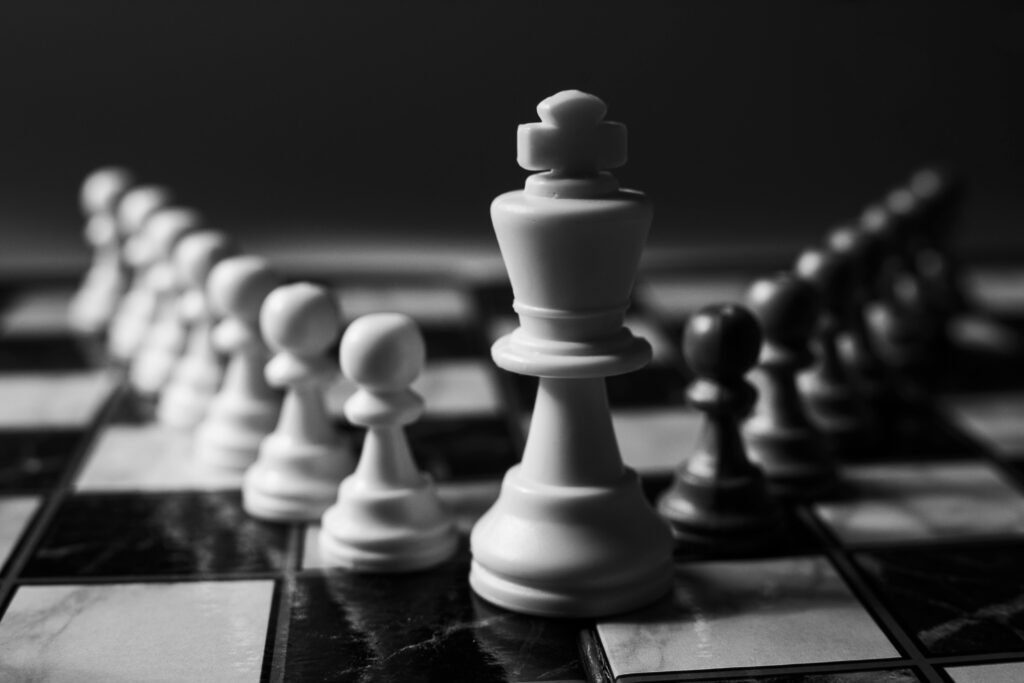 a chess board representing requirements sources in requirements conflicts