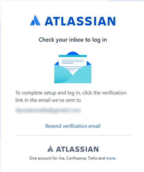 when we put in our email adress we get a notification that we get a verification email