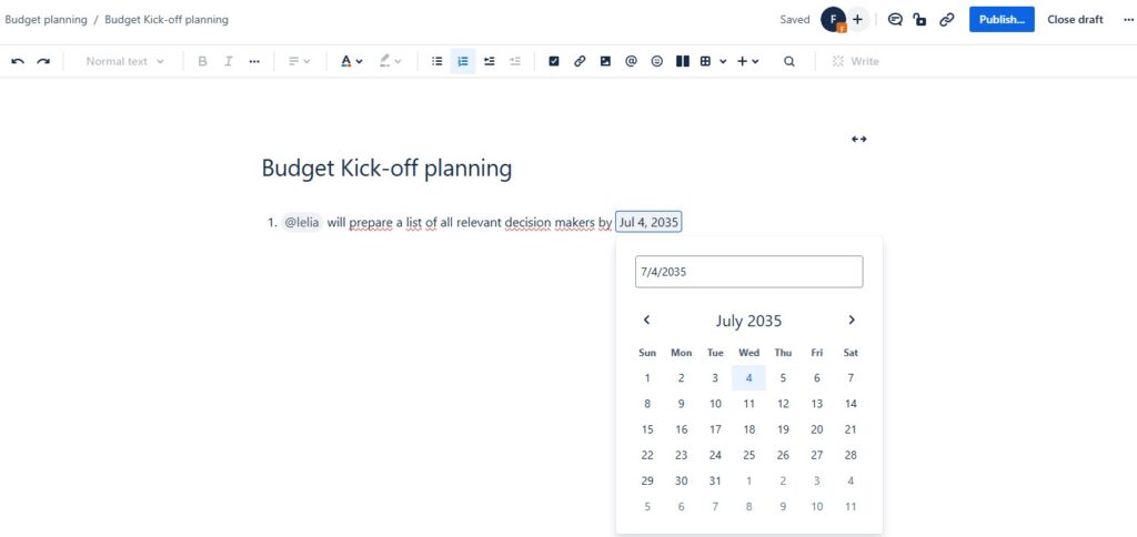 choose the date in the calender view dropped down