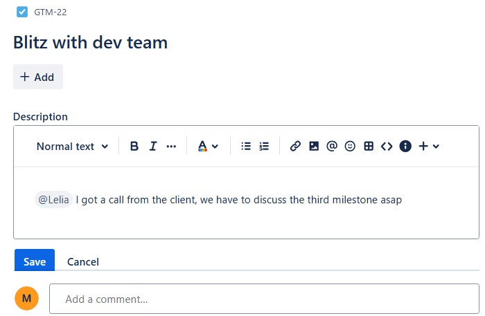 Mentioning in Jira