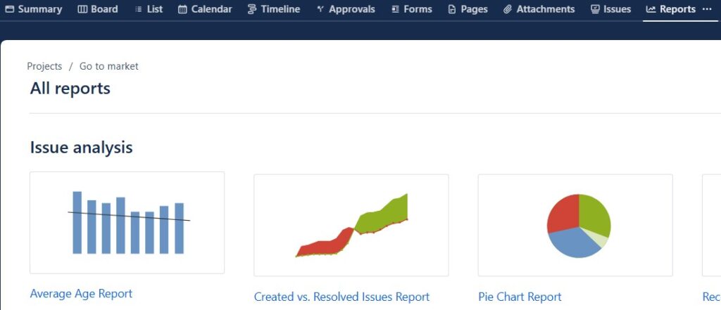 Report Ciew in a Jira Project