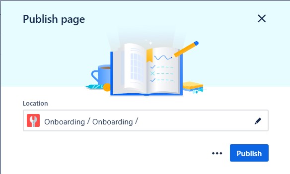 choose the space of your choice to create a Confluence page