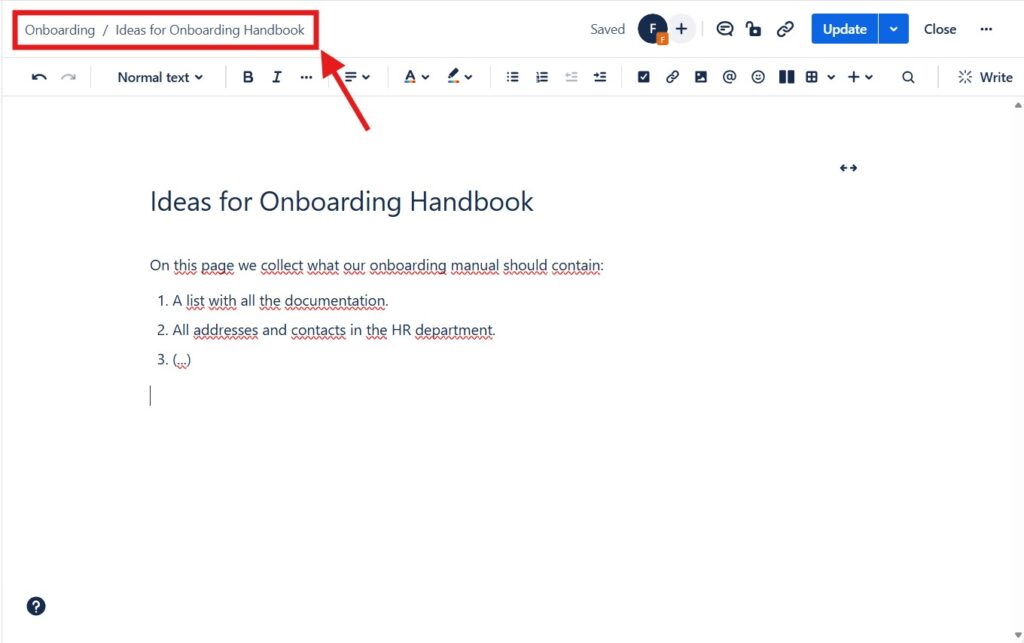 locating the confluence editor