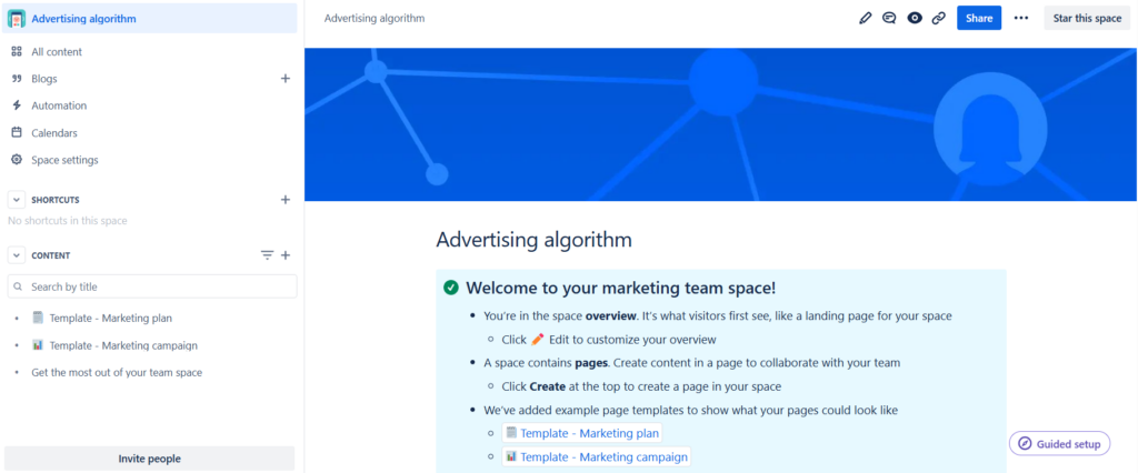 The first look at the new "Marketing" space