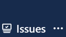 Dark blue tile with an icon and the label “Issues,” plus an ellipsis menu (three dots).