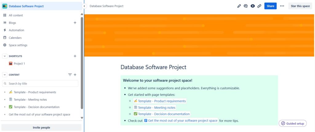 The first look at the new "Software project" space