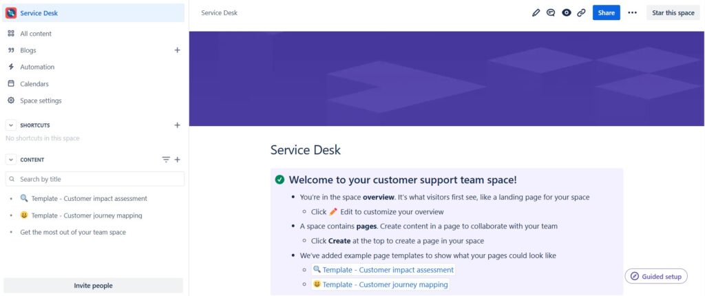 The first look at the new "Customer support" space