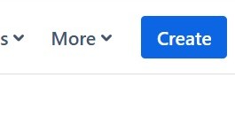 Cropped top navigation area showing a blue “Create” button and a “More” dropdown label.
