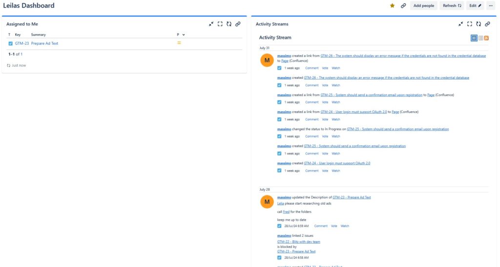 Simple jIRA Dashboard Example