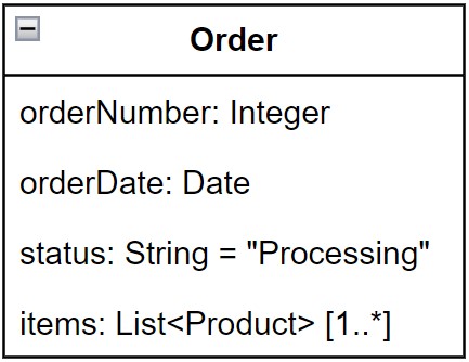 Order Class Example for Class Attributes