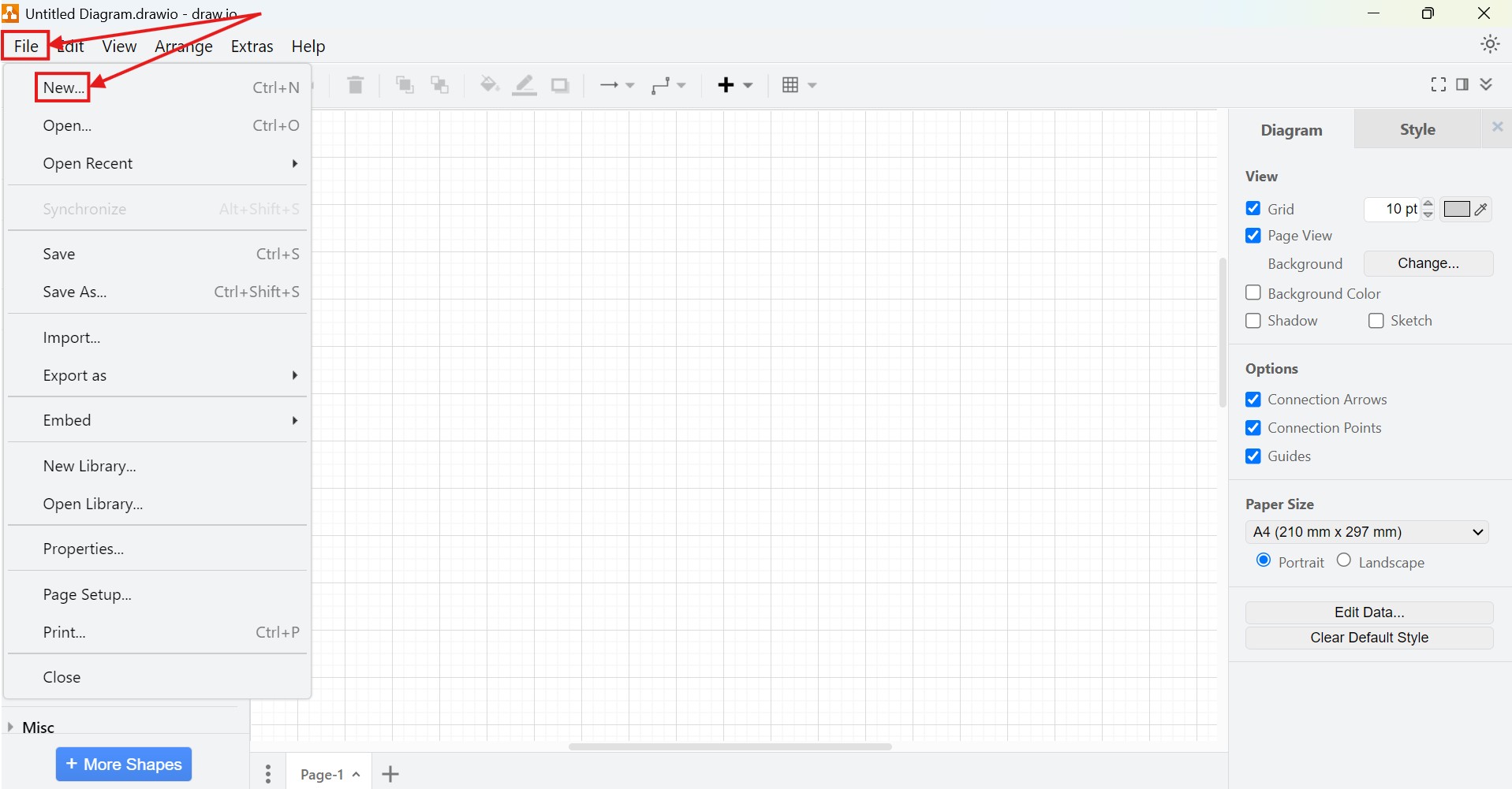 How to Create a Diagram using Templates in draw.io | The Requirements ...