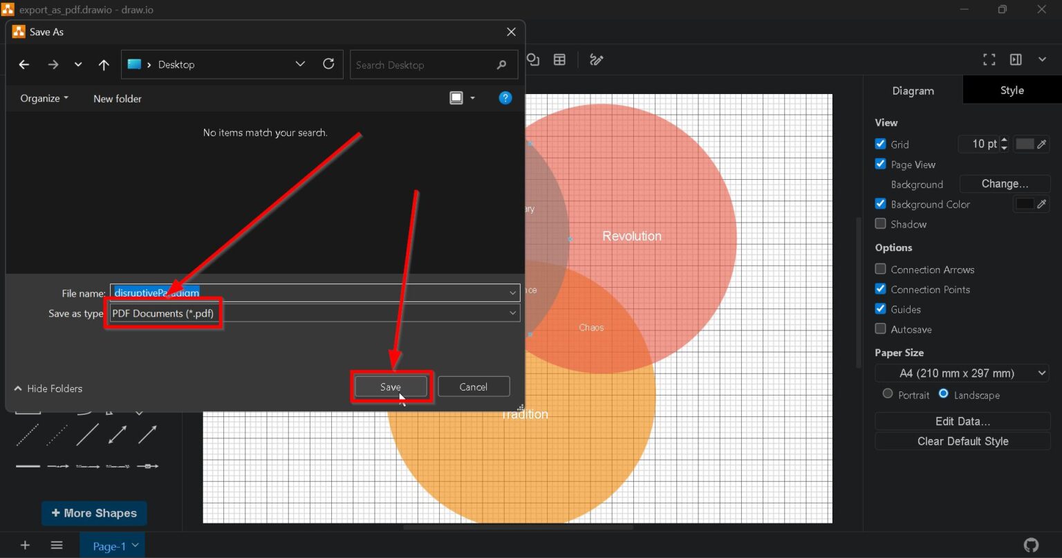 Export Draw How to Export a Diagram to PDF in draw.io | The Requirements Engineer