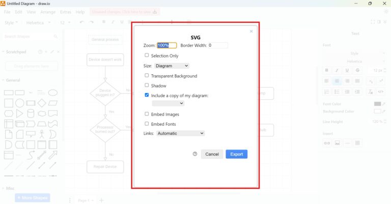 How to Export a Diagram to SVG in draw.io | The Requirements Engineer