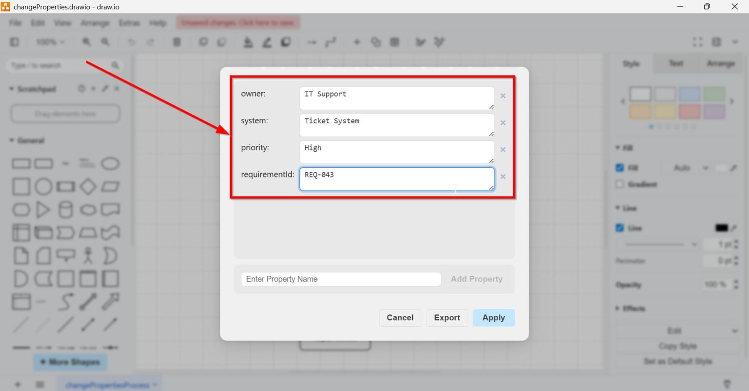 How to Change Draw.io File Properties | The Requirements Engineer