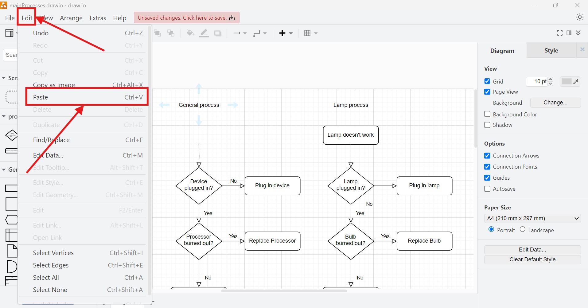 Mastering Cut, Copy, Paste, and Delete in draw.io | The Requirements ...