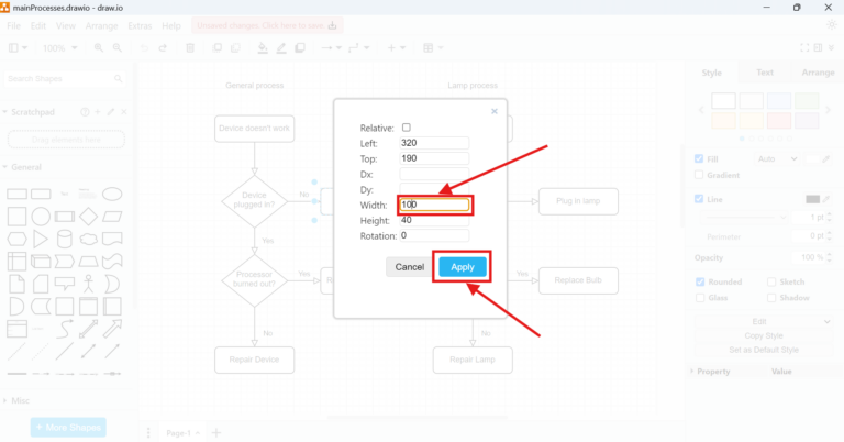 How to Change Geometry in draw.io | The Requirements Engineer